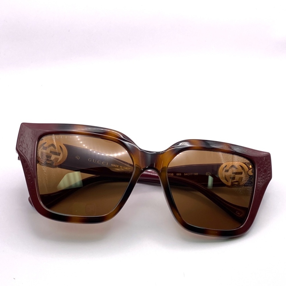 NWT Gucci GG1023S-003 Gold Cat Eye 54mm Sunglasses - Picture 11 of 13